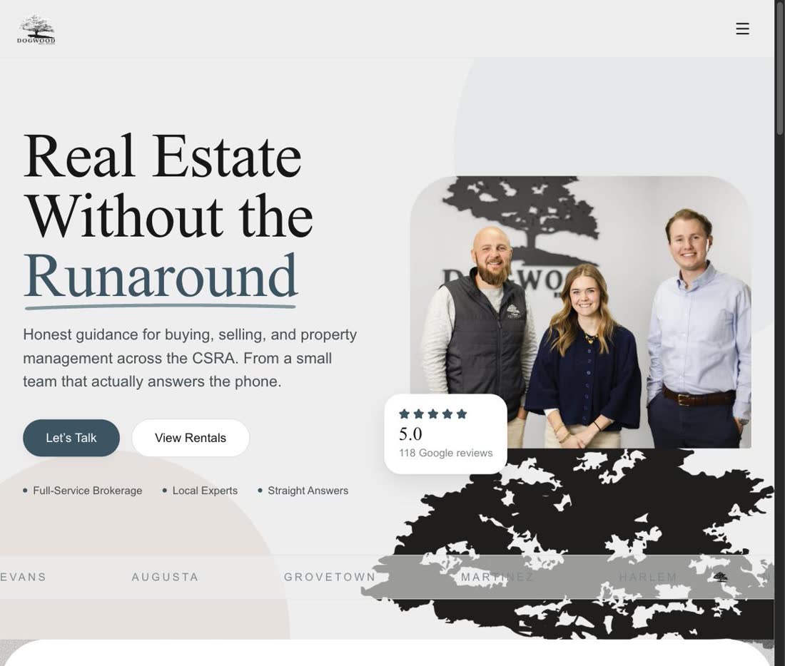 Dogwood Real Estate homepage